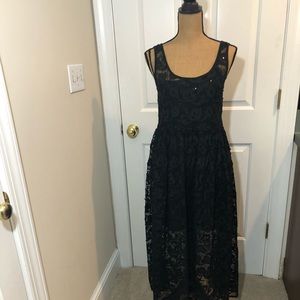French Connection Long Sequin Black Dress